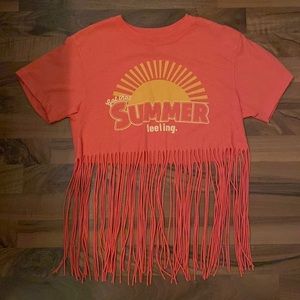 Salmon pink, cropped tee, Top shop